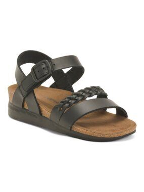 AEROTHOTIC Leather Quinn Comfort Wedge Sandals With Antimicrobial Lining